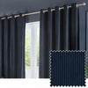 Paoletti Corinthian Velvet Ready Made Eyelet Curtains Midnight