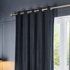 Paoletti Corinthian Velvet Ready Made Eyelet Curtains Midnight