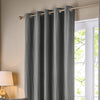 Paoletti Corinthian Velvet Ready Made Eyelet Curtains Grey