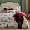 Furn Cotswolds Christmas Duvet Cover Bedding Set Cream Burgundy