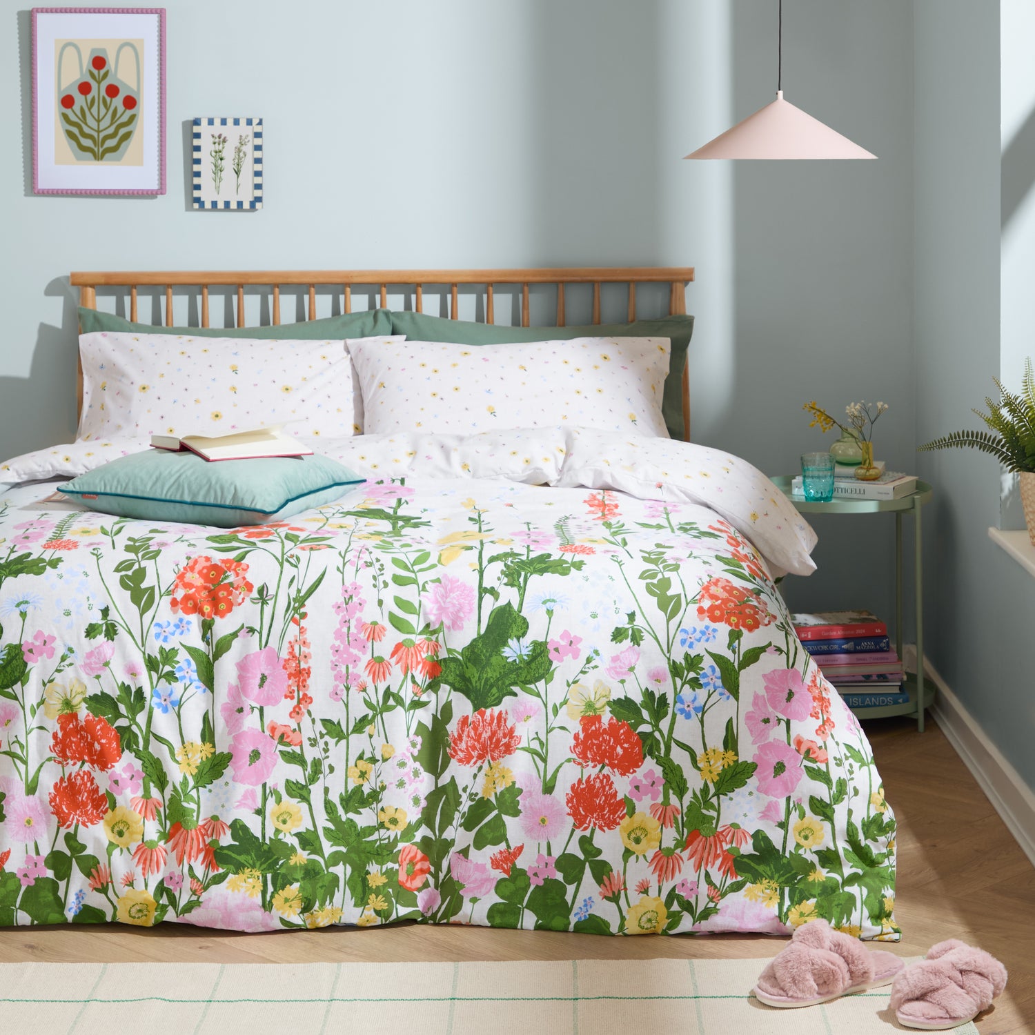 Cottage Garden Printed Duvet Cover Bedding Set Multi
