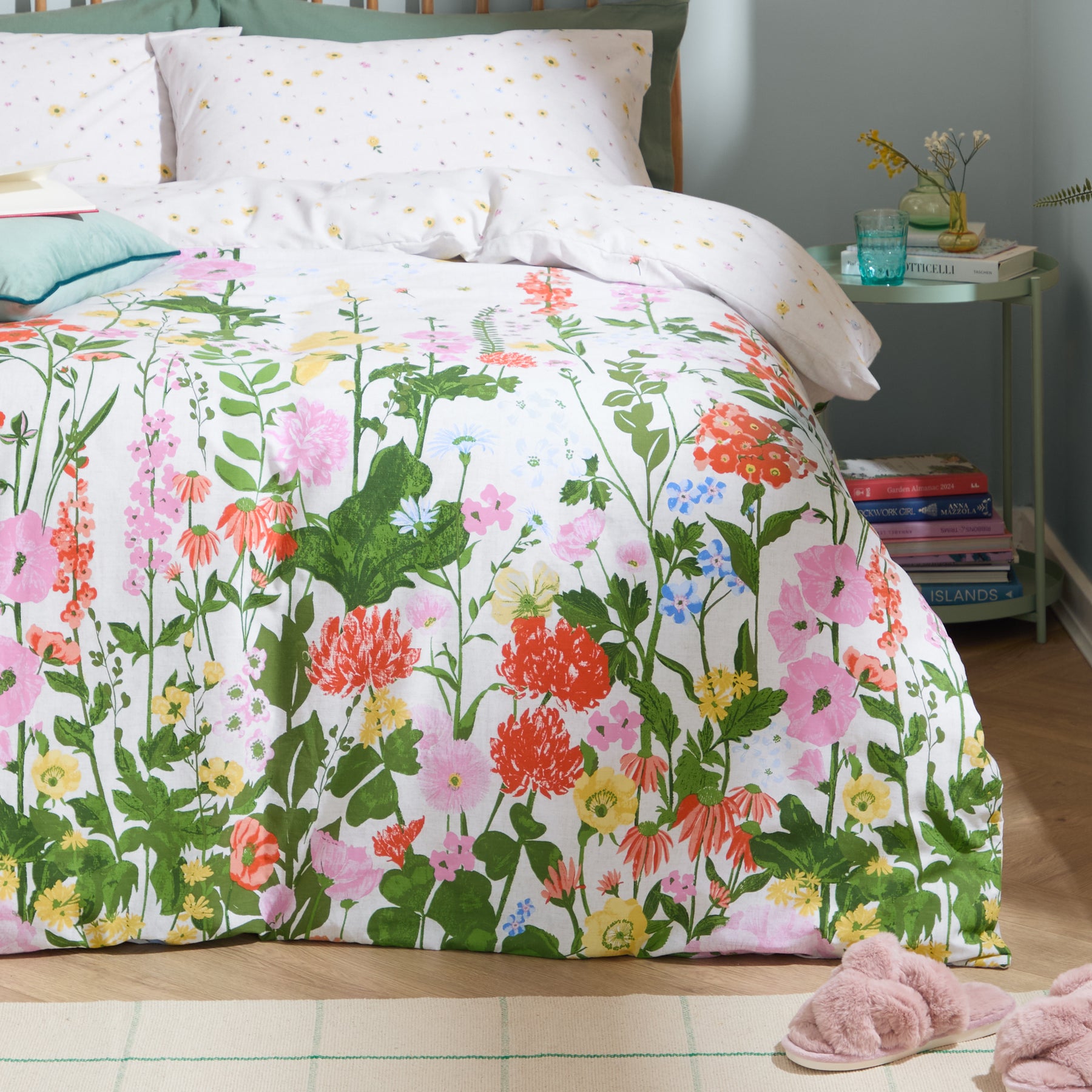 Cottage Garden Printed Duvet Cover Bedding Set Multi