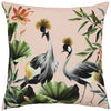 Cranes Outdoor Filled Cushion 43cm x 43cm Blush Forest