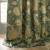 Morris & Co. Cray Floral Printed Velvet Ready Made Pencil Pleat Curtains Sage Sunflower