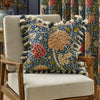 Morris & Co. Cray Tasselled Printed Velvet 55cm x 55cm Filled Cushion Indigo Berry