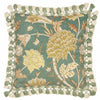 Morris & Co. Cray Tasselled Printed Velvet 55cm x 55cm Filled Cushion Sage Sunflower