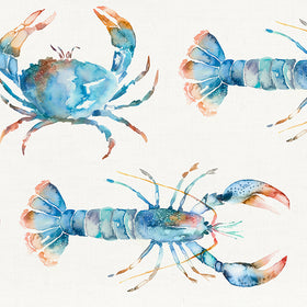 Voyage Maison Crustaceans Printed Cotton Fabric Cobalt