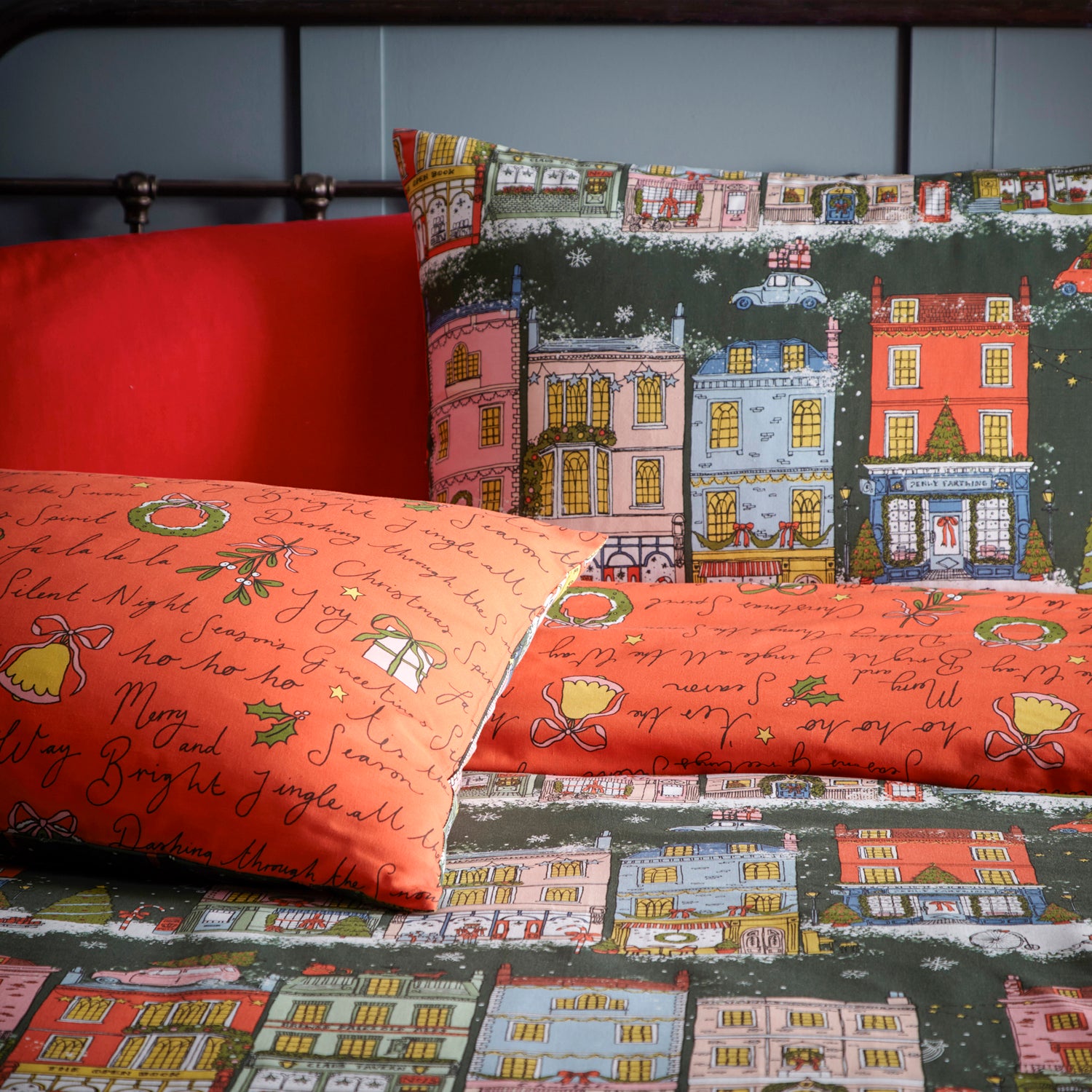 Furn Christmas Spirit Festive Duvet Cover Bedding Set Green