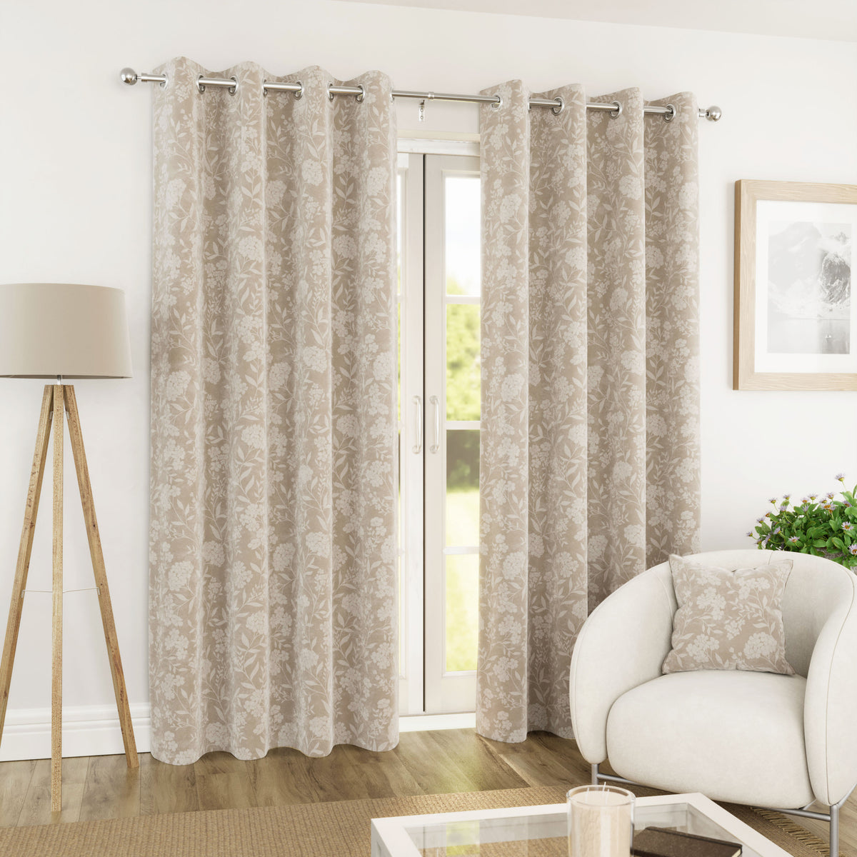 Cuba Thermal Ready Made Eyelet Blackout Curtains Cream