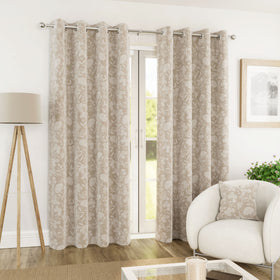 Cuba Thermal Ready Made Eyelet Blackout Curtains Cream