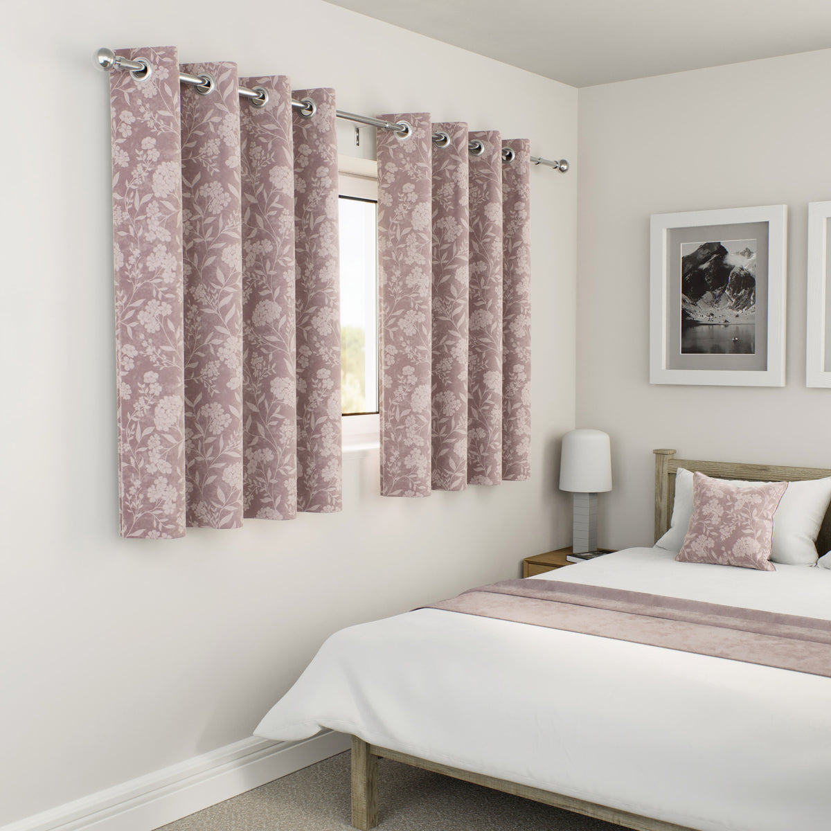 Cuba Thermal Ready Made Eyelet Blackout Curtains Pink