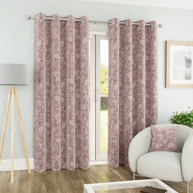 Cuba Thermal Ready Made Eyelet Blackout Curtains Pink