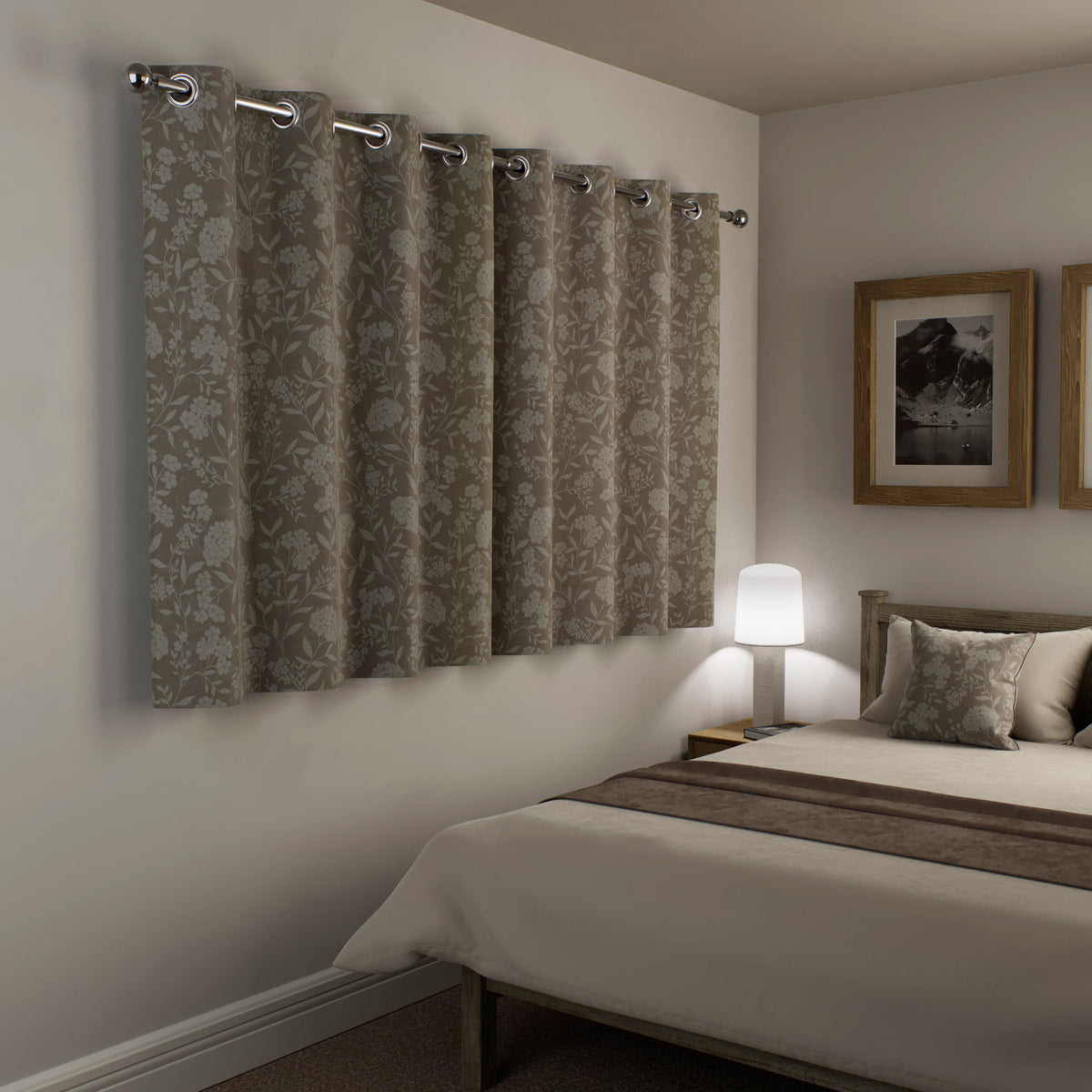Cuba Thermal Ready Made Eyelet Blackout Curtains Sand