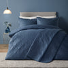 Serene Cavali Super Soft 200cm x 230cm Bedspread Dark Blue or Denim Blue