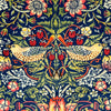 William Morris Strawberry Thief Velvet Fabric Navy
