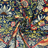 William Morris Strawberry Thief Velvet Fabric Navy
