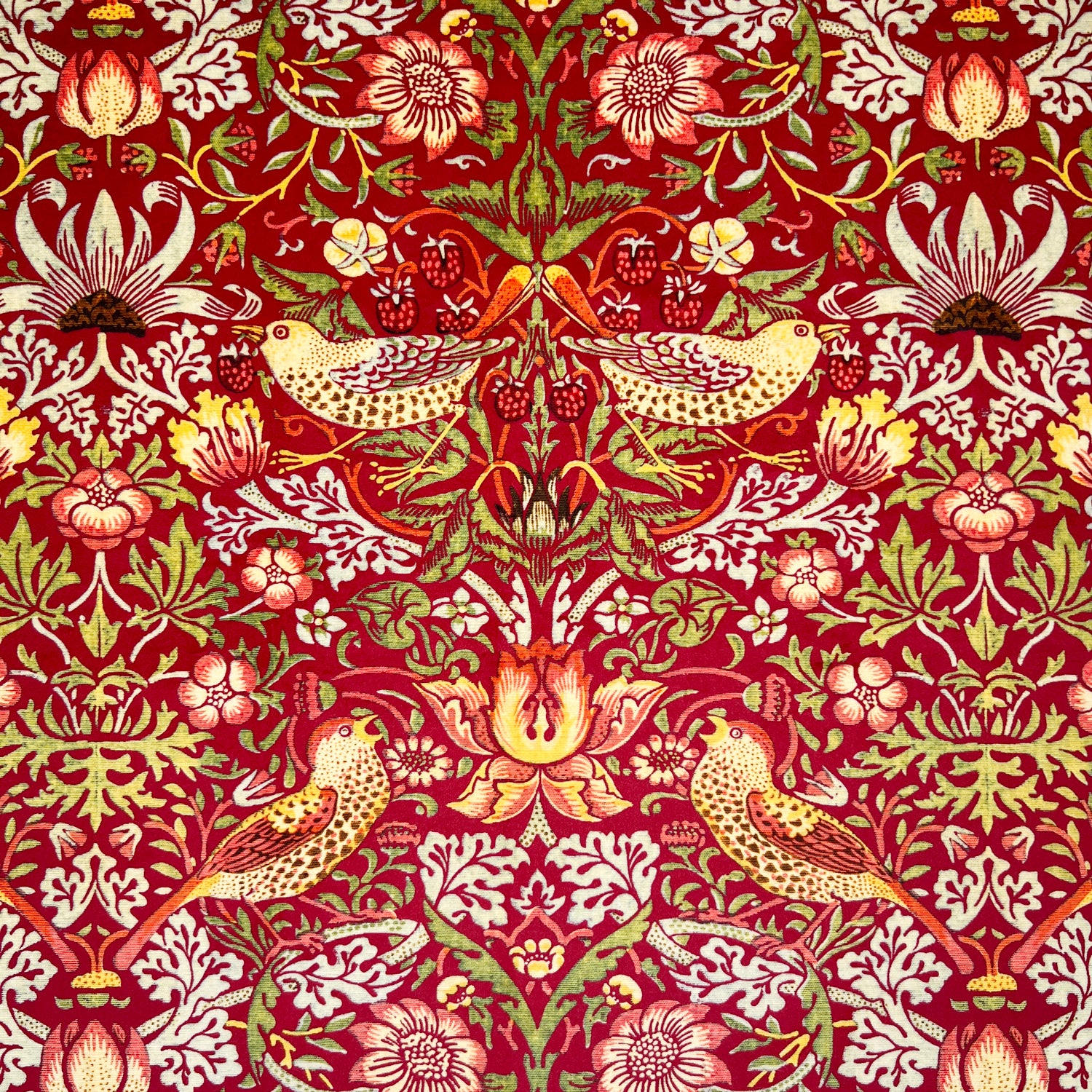 William Morris Wine Strawberry Thief Velvet Fabric Terrys william-morris-wine-strawberry-thief-velvet-fabric-terrys