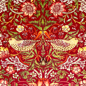 William Morris Strawberry Thief Velvet Fabric Wine