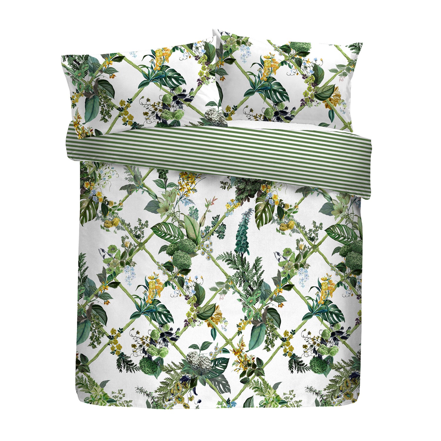 Laurence Llewelyn-Bowen Cotswold Fantasia Cotton Sateen Duvet Cover Bedding Set Green