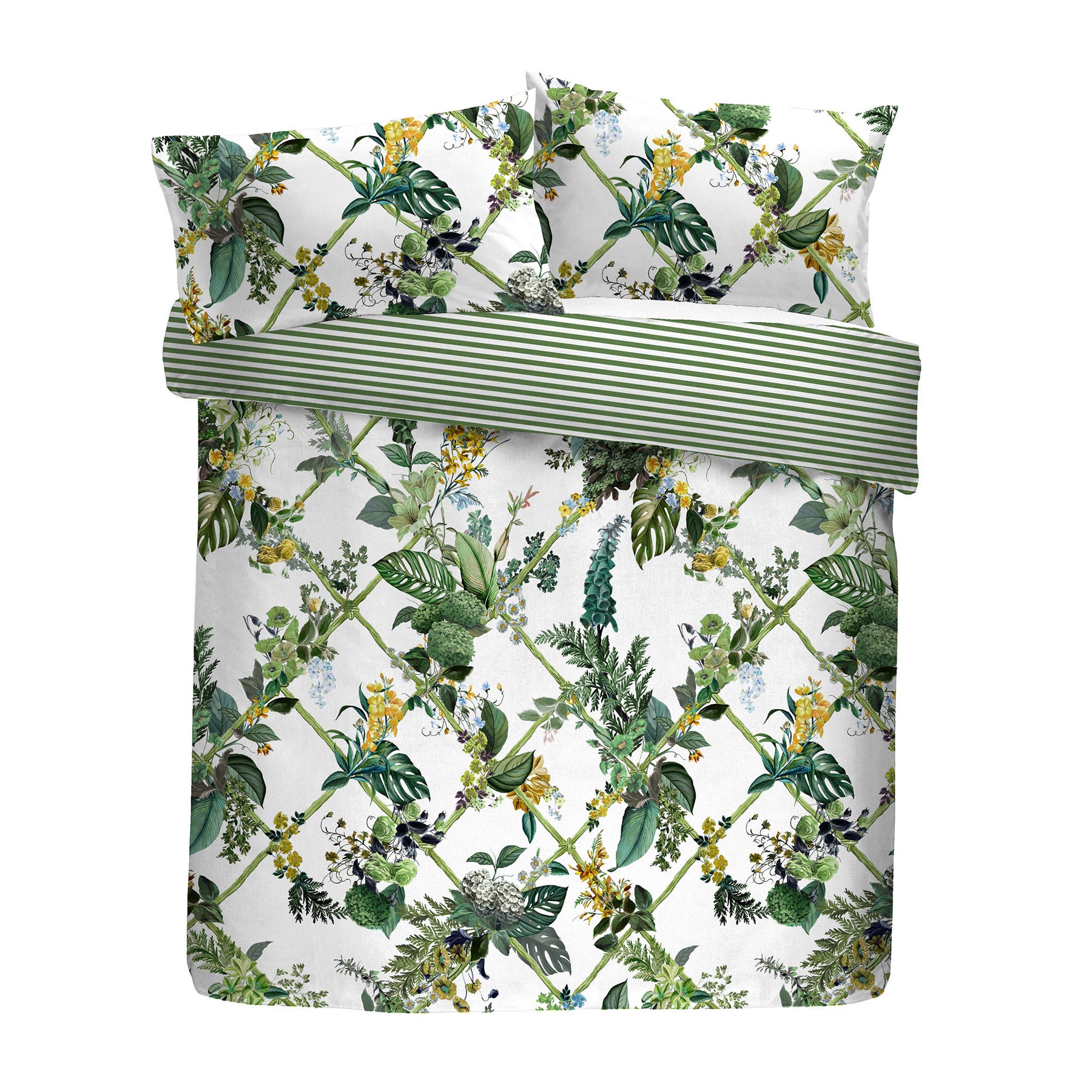 Laurence Llewelyn-Bowen Cotswold Fantasia Cotton Sateen Duvet Cover Bedding Set Green