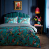 Laurence Llewelyn-Bowen Cotswold Fantasia Floral Stripe Duvet Cover Bedding Set Teal