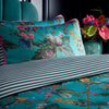 Laurence Llewelyn-Bowen Cotswold Fantasia Floral Stripe Duvet Cover Bedding Set Teal