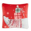 Fusion Christmas Woodland Animals Velvet Filled Cushion 43cm x 43cm Red