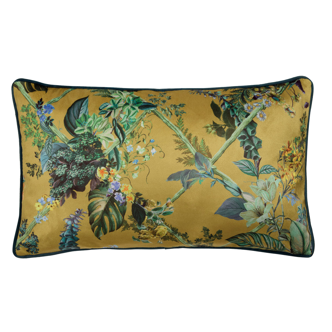 Laurence Llewelyn-Bowen Cotswold Fantasia Dawn Velvet 30cmx50cm Filled Cushion Gold