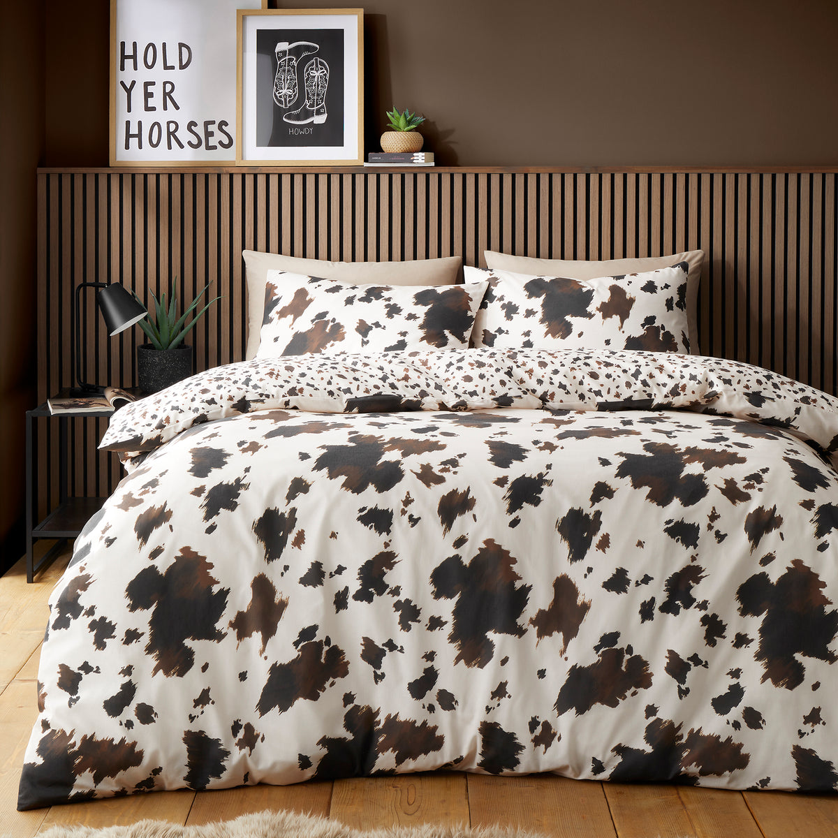 Fusion Cow Print Duvet Cover Bedding Set Natural