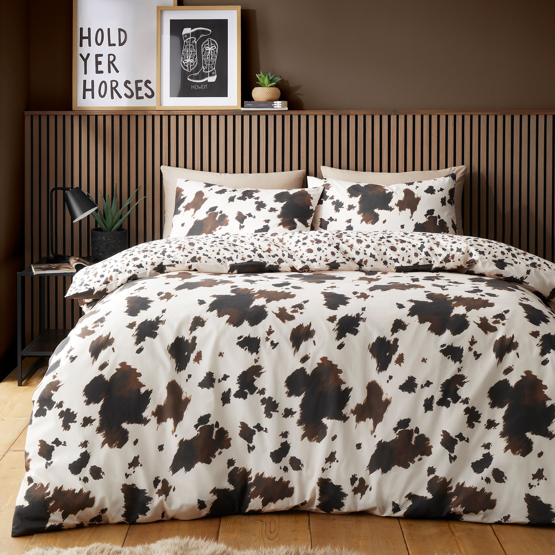 Fusion Cow Print Duvet Cover Bedding Set Natural