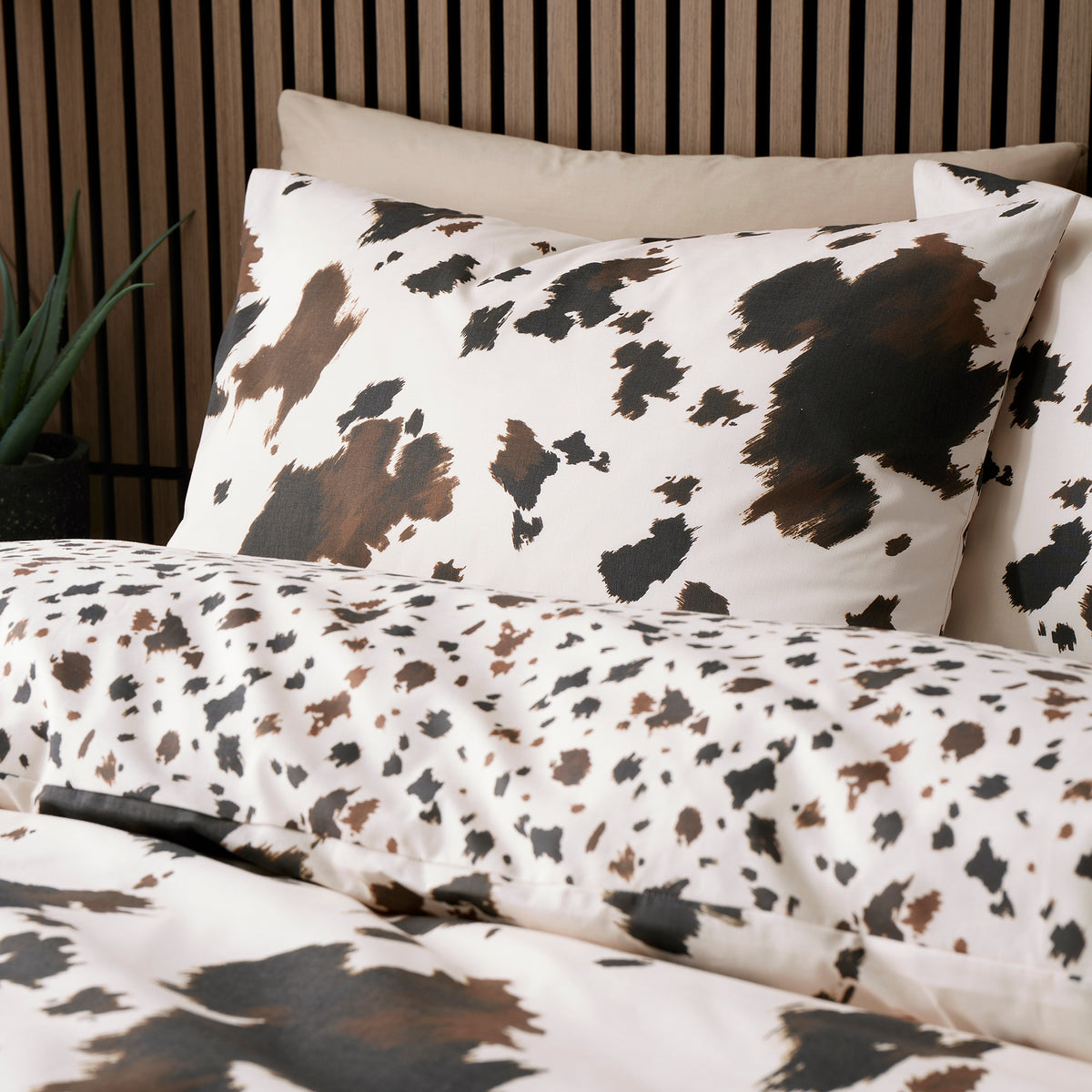 Fusion Cow Print Duvet Cover Bedding Set Natural
