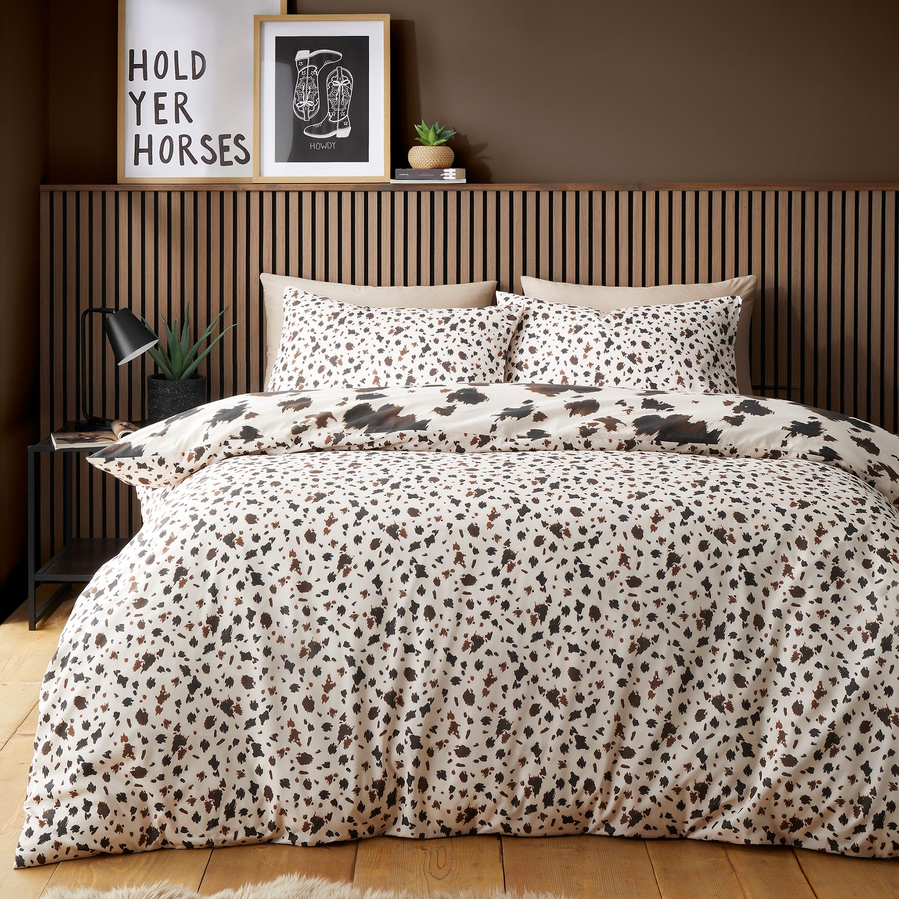 Fusion Cow Print Duvet Cover Bedding Set Natural