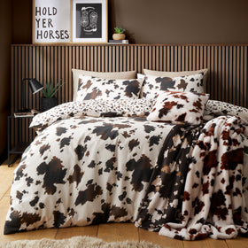 Fusion Cow Print Duvet Cover Bedding Set Natural