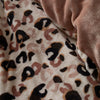 Fusion Cosy Leopard Flannel Fleece Duvet Cover Bedding Set Natural