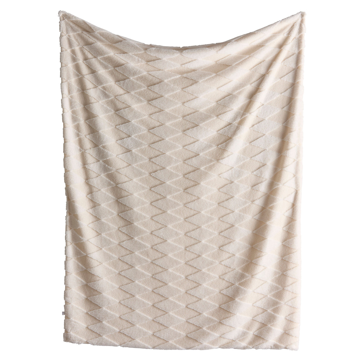 Appletree Cosy Diamond Fleece 150cmx200cm Throw Natural