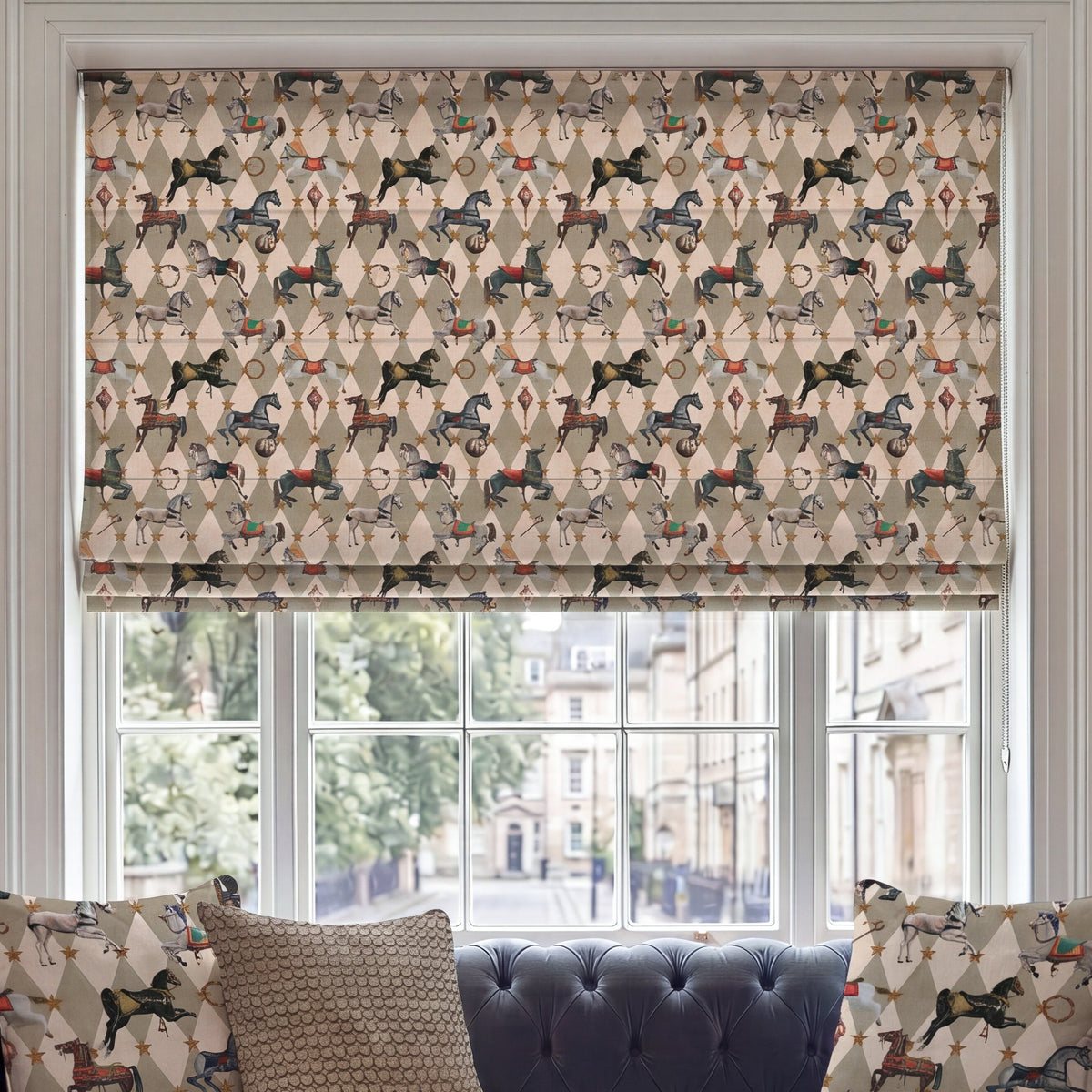 Carrie Neely Carousel Made To Measure Roman Blind Biscuit