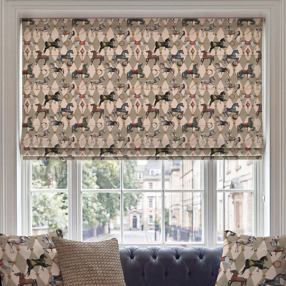 Carrie Neely Carousel Made To Measure Roman Blind Biscuit