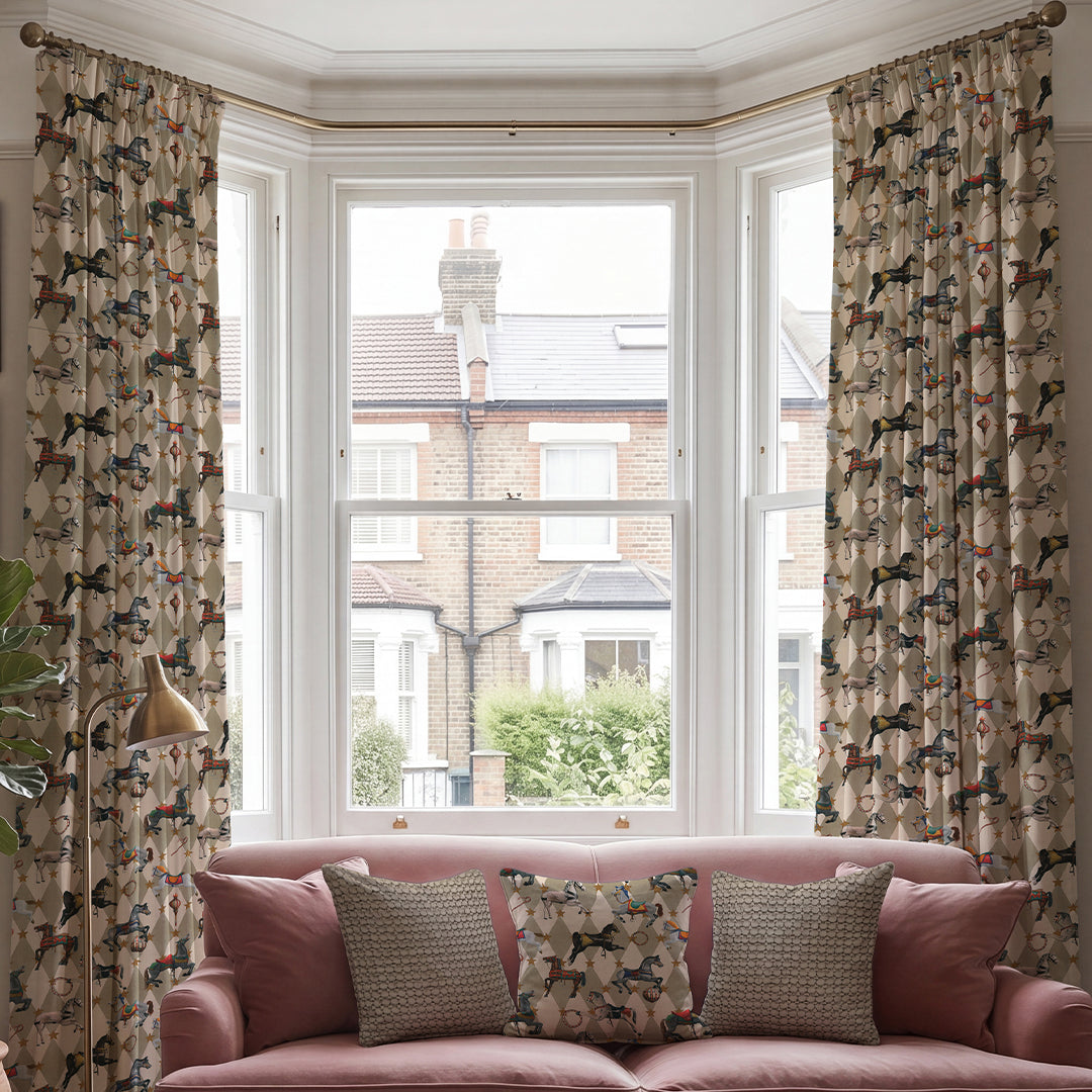 Carrie Neely Carousel Made To Measure Curtains Biscuit
