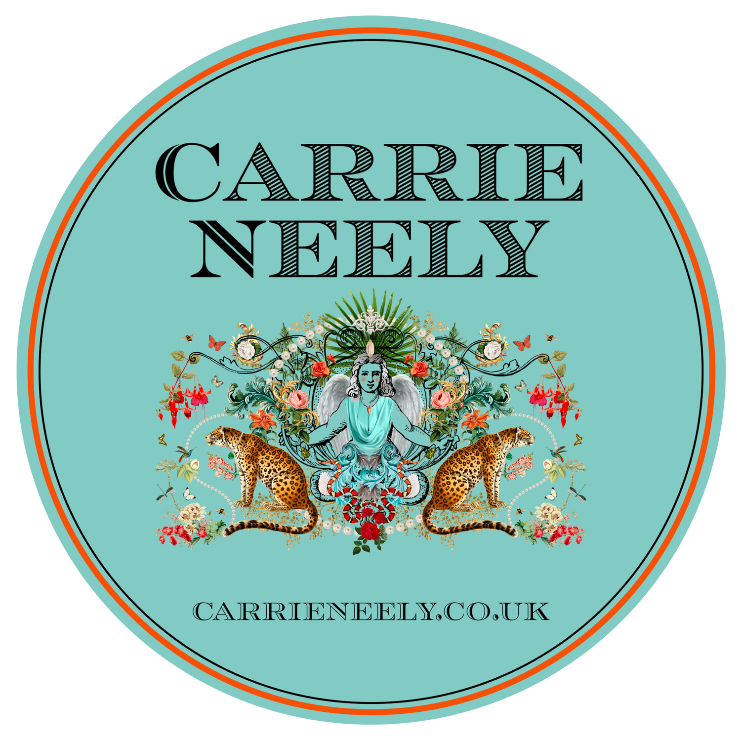 Carrie Neely Star And Harlequin Fabric Duck Egg