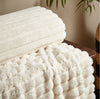 Catherine Lansfield Cosy Ribbed Faux Fur 130x170cm Throw Cream