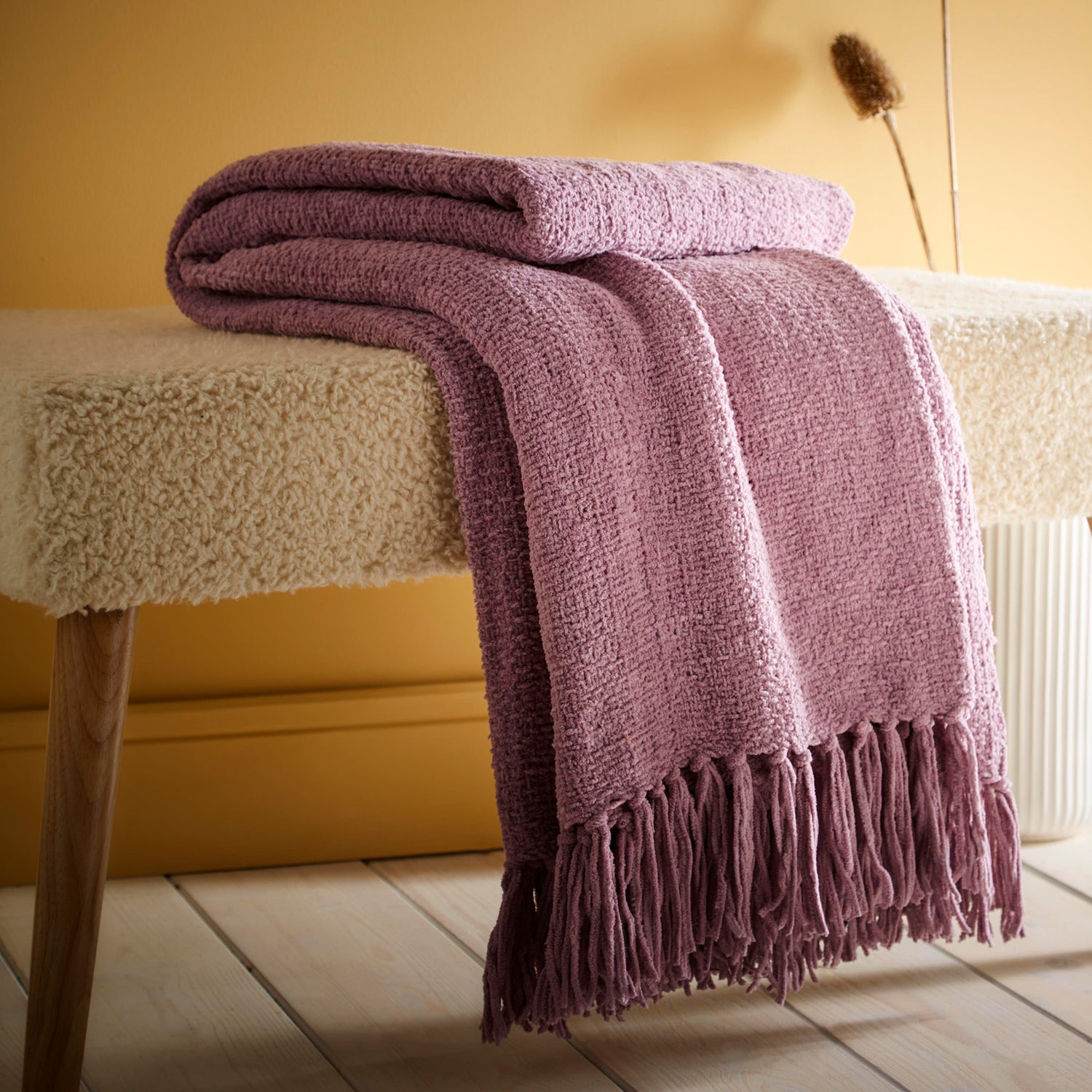 Appletree Chenille 130cm x 180cm Throw Heather