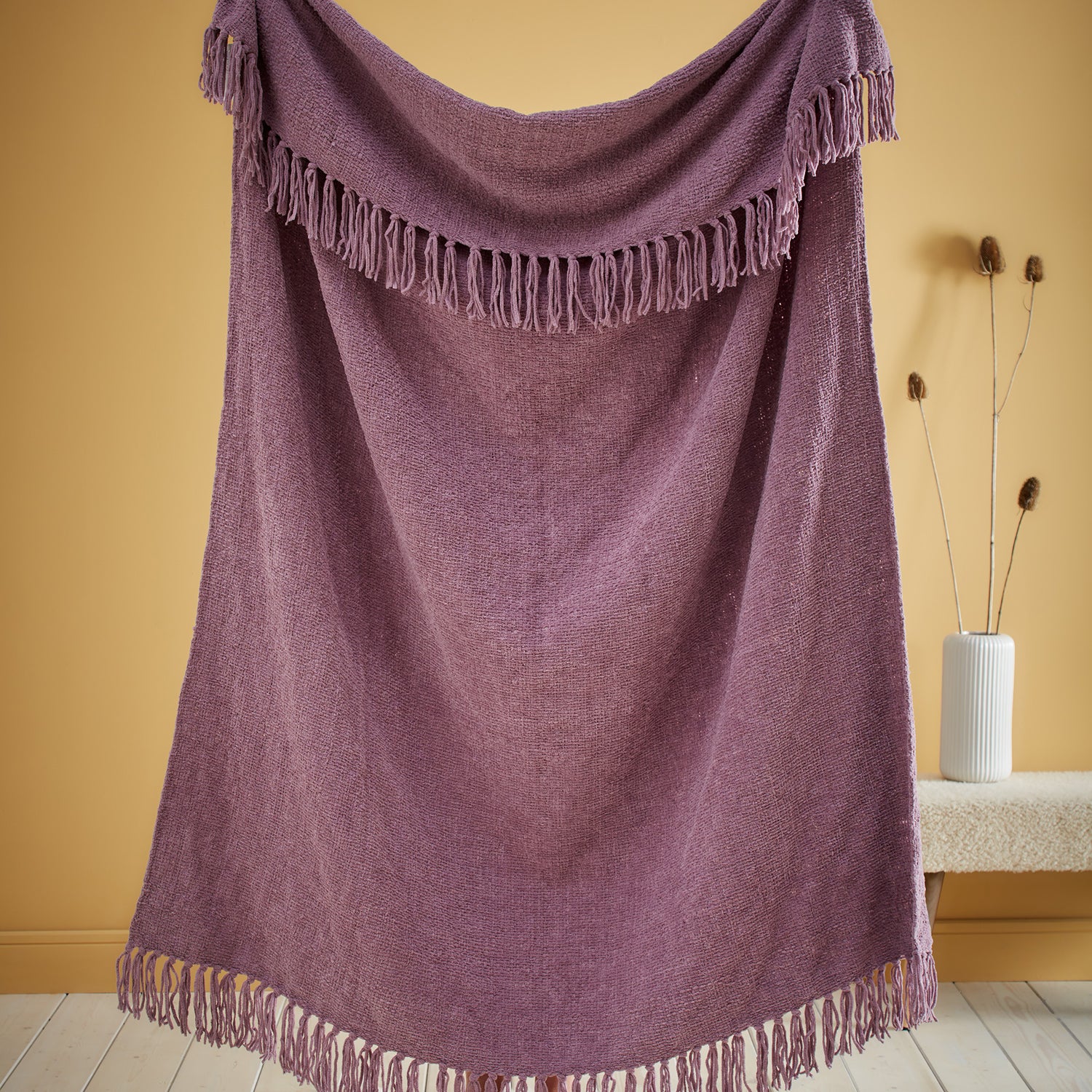 Appletree Chenille 130cm x 180cm Throw Heather