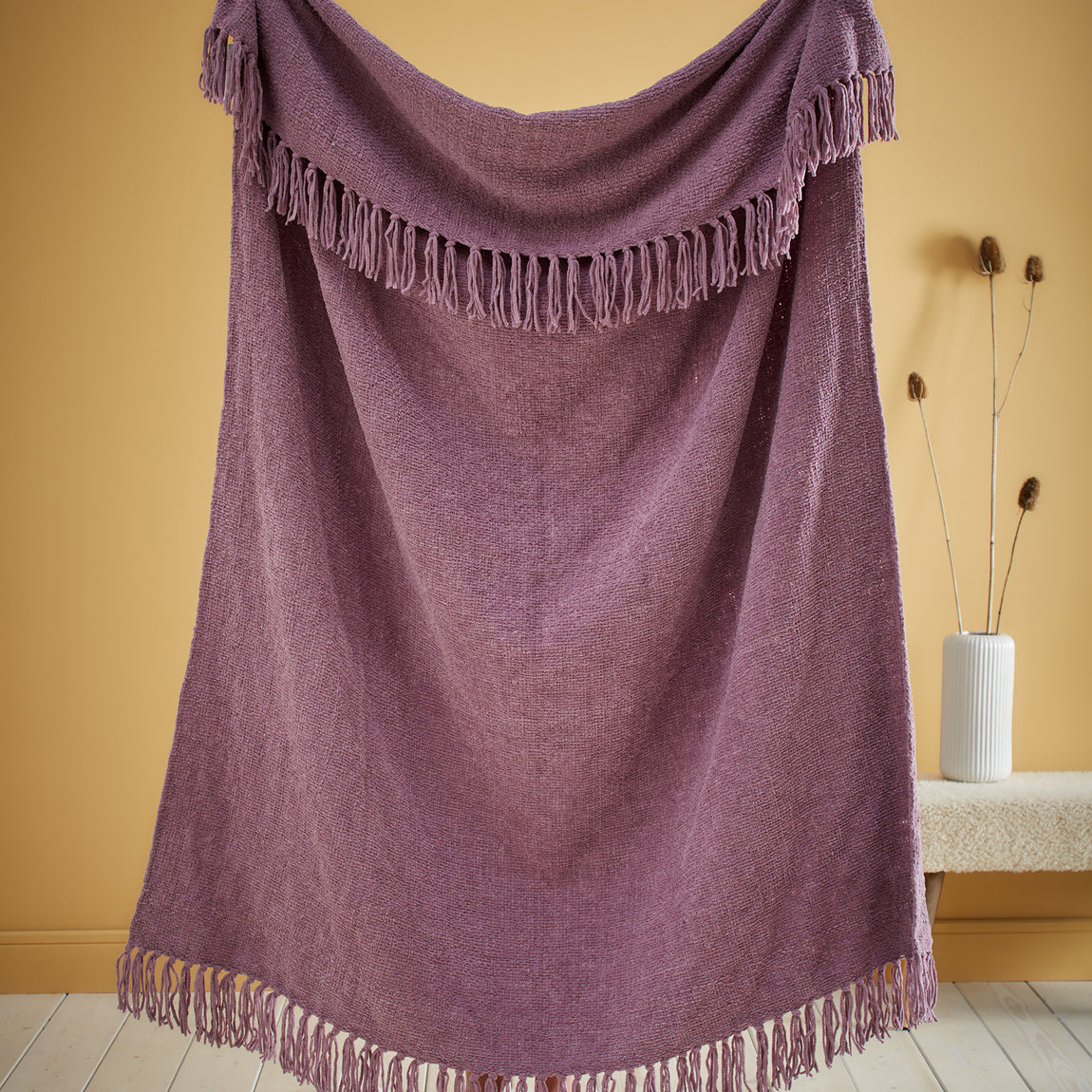 Appletree Chenille 130cm x 180cm Throw Heather