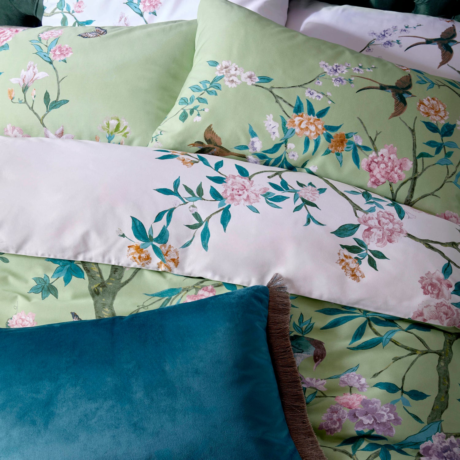 Graham And Brown Chinoiserie Garden Duvet Cover Bedding Set Green