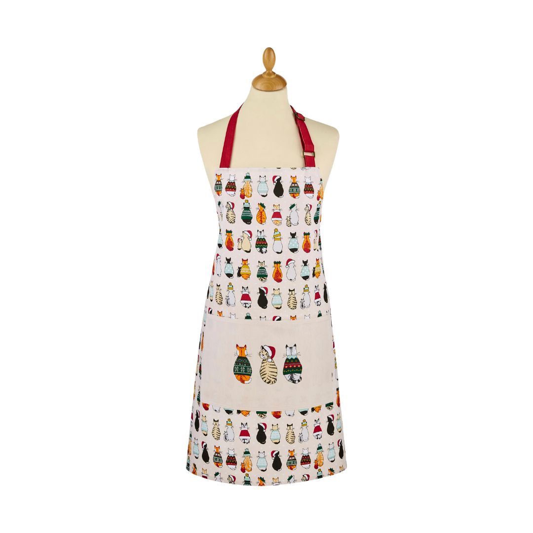 Ulster Weavers Christmas Cats in Waiting Apron Red