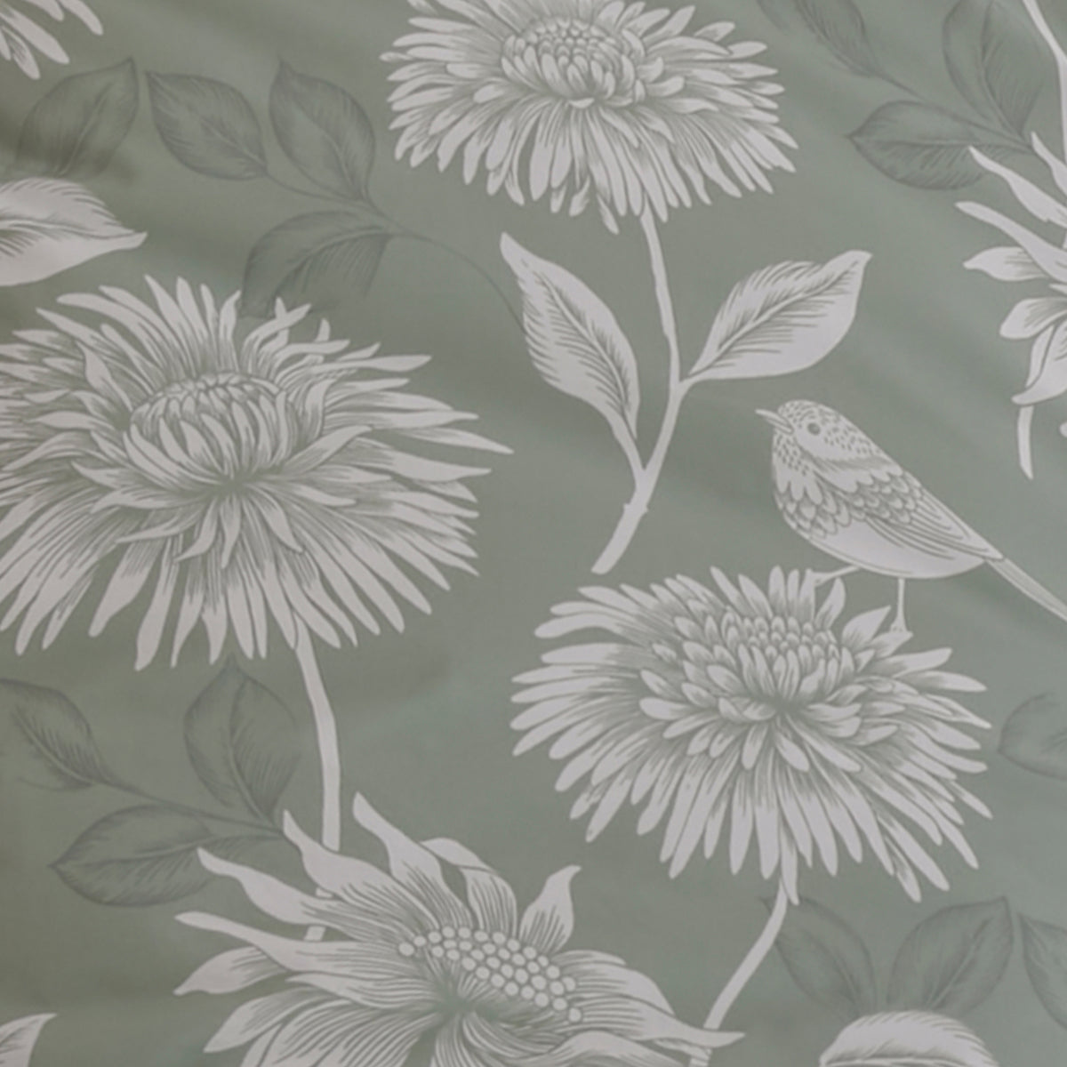 Dreams & Drapes Chrysanthemum Duvet Cover Bedding Set Green