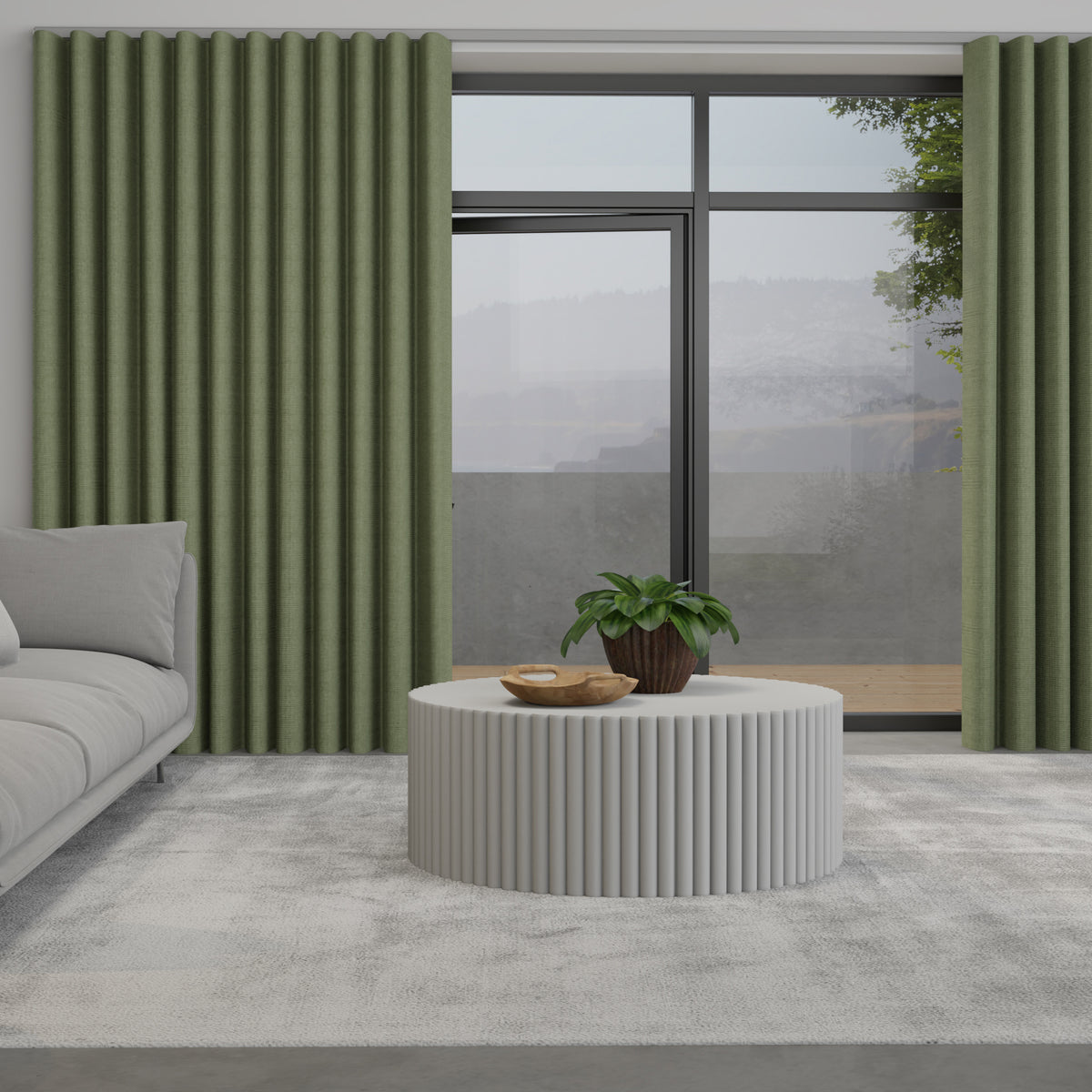 Lugano Made to Measure Wave Curtain + FREE Track Apple