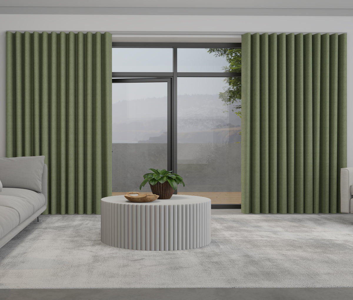 Lugano Made to Measure Wave Curtain + FREE Track Apple