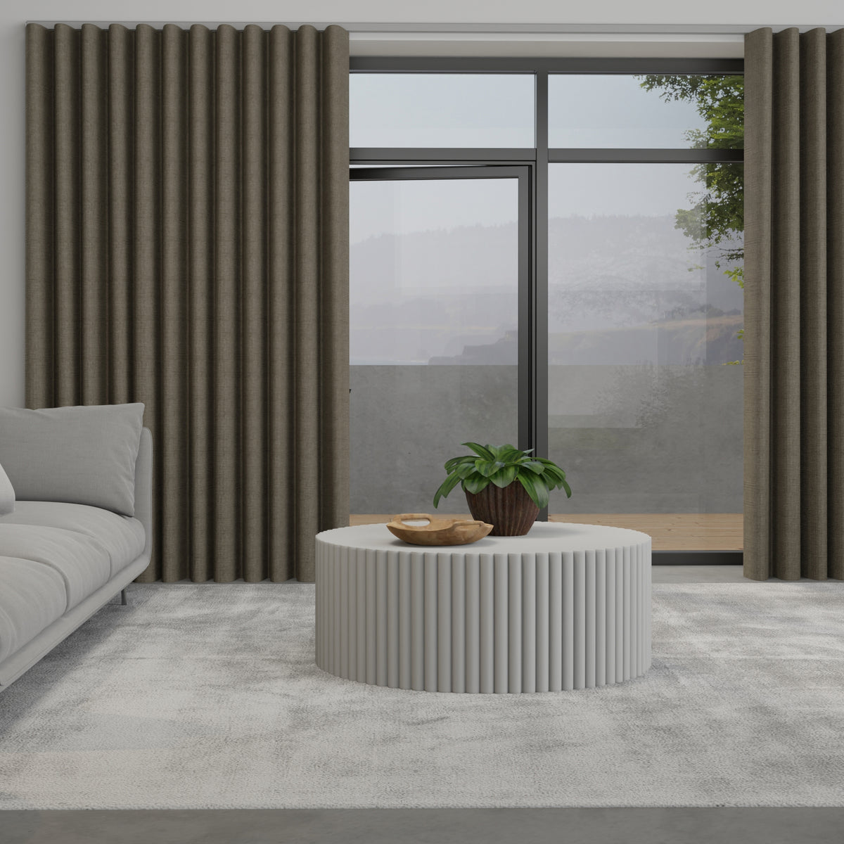 Lugano Made to Measure Wave Curtain + FREE Track Hessian