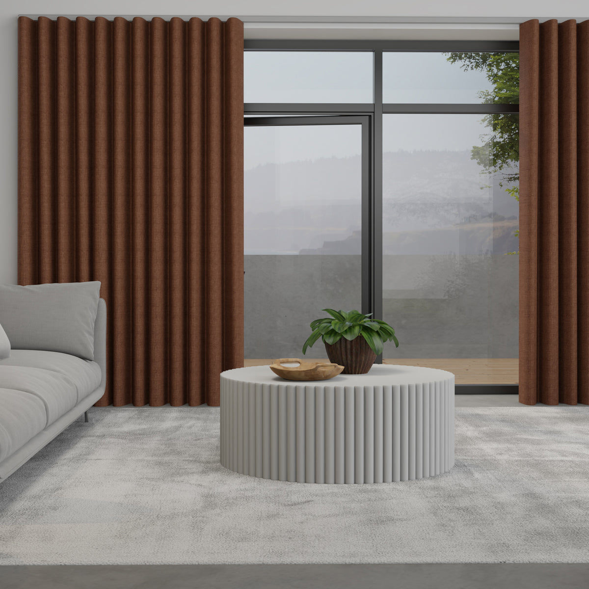 Lugano Made to Measure Wave Curtain + FREE Track Terracotta